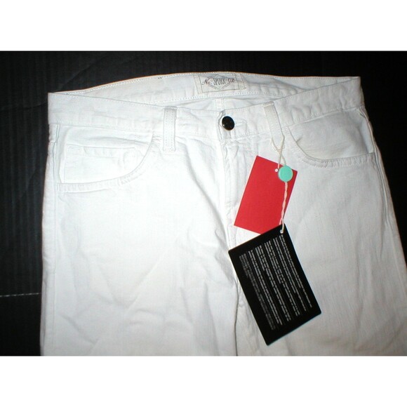 New NWT 30 x 34 Mens Designer Spurr Pipe Jeans USA White Logo Belt Patch Slim - Picture 7 of 7